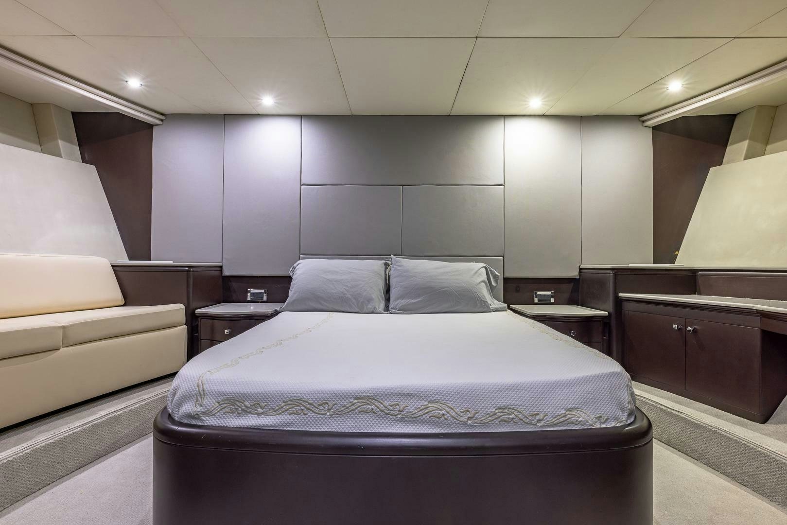 a bed in a room aboard 100 AZIMUT JUMBO Yacht for Sale
