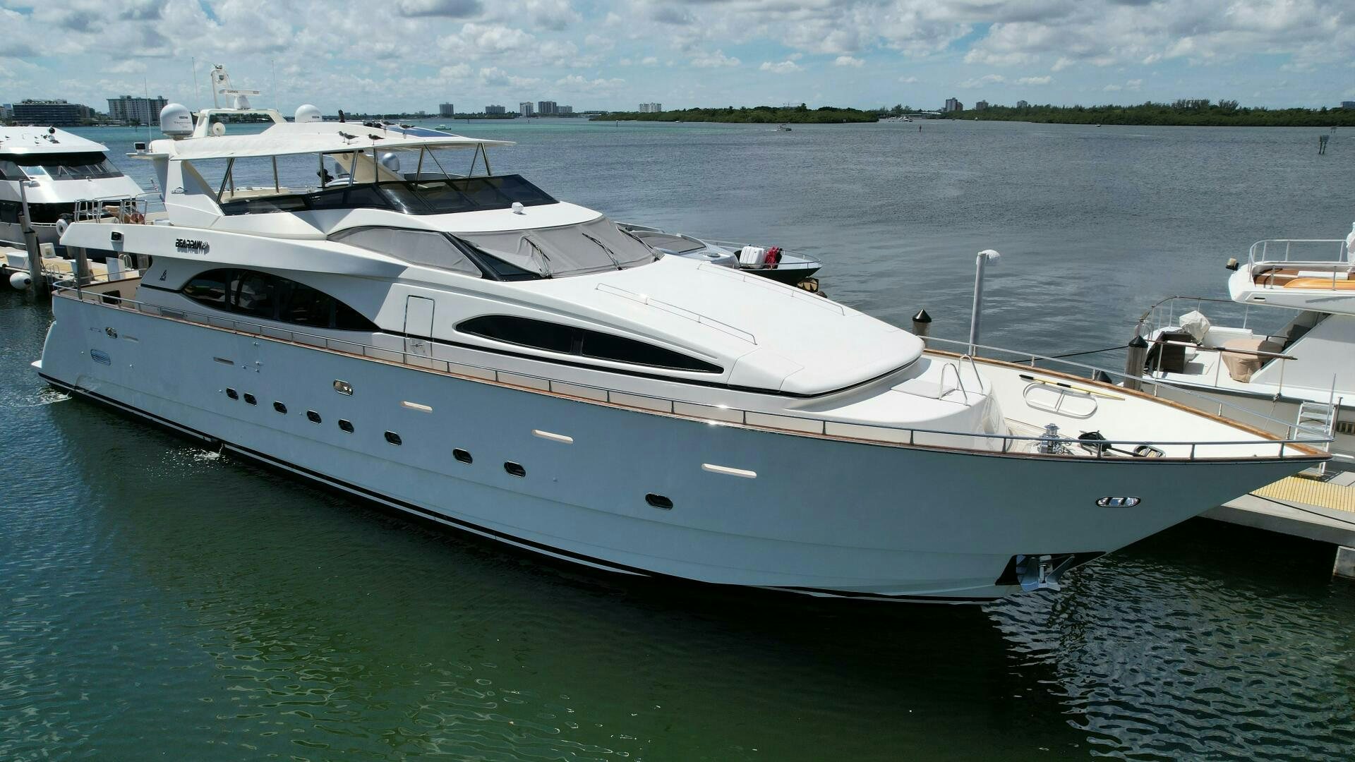 a large white yacht in the water aboard 100 AZIMUT JUMBO Yacht for Sale