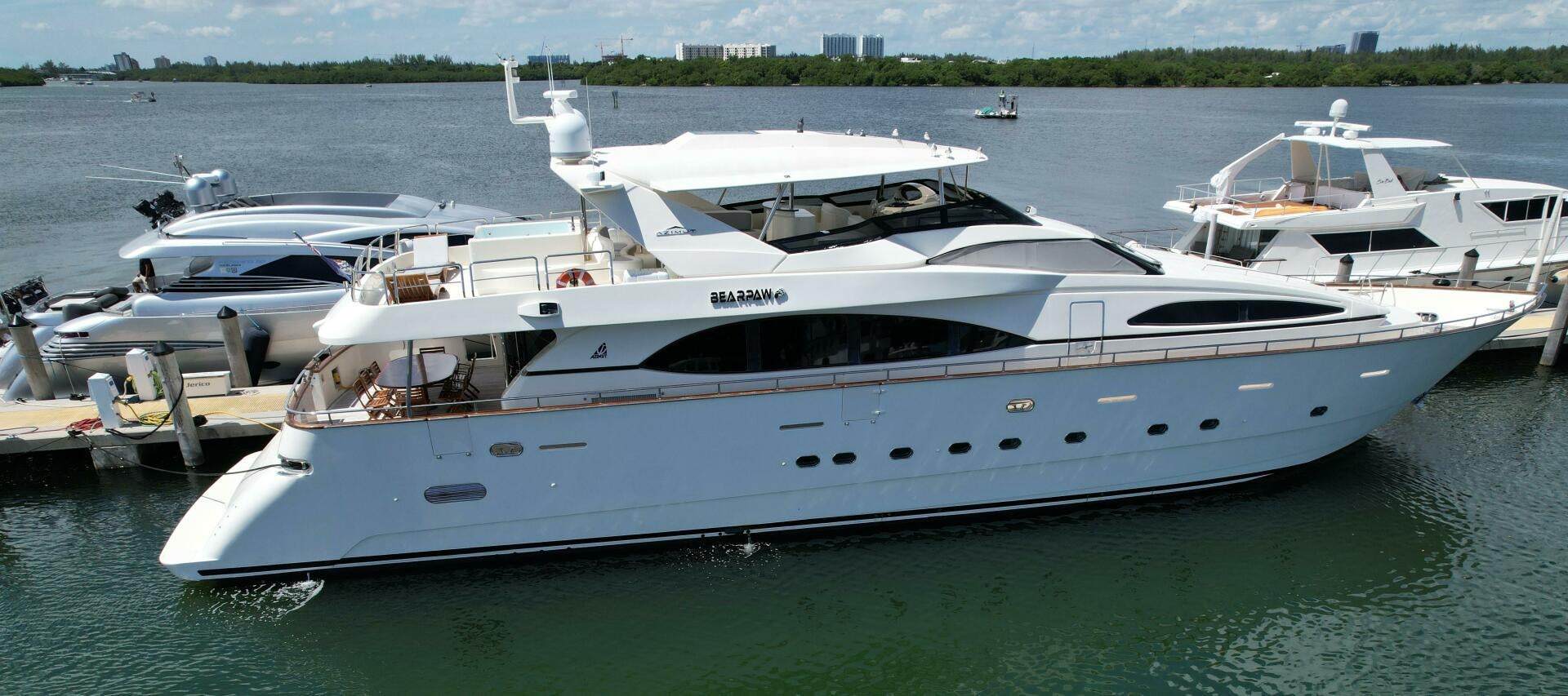 a group of boats in a harbor aboard 100 AZIMUT JUMBO Yacht for Sale