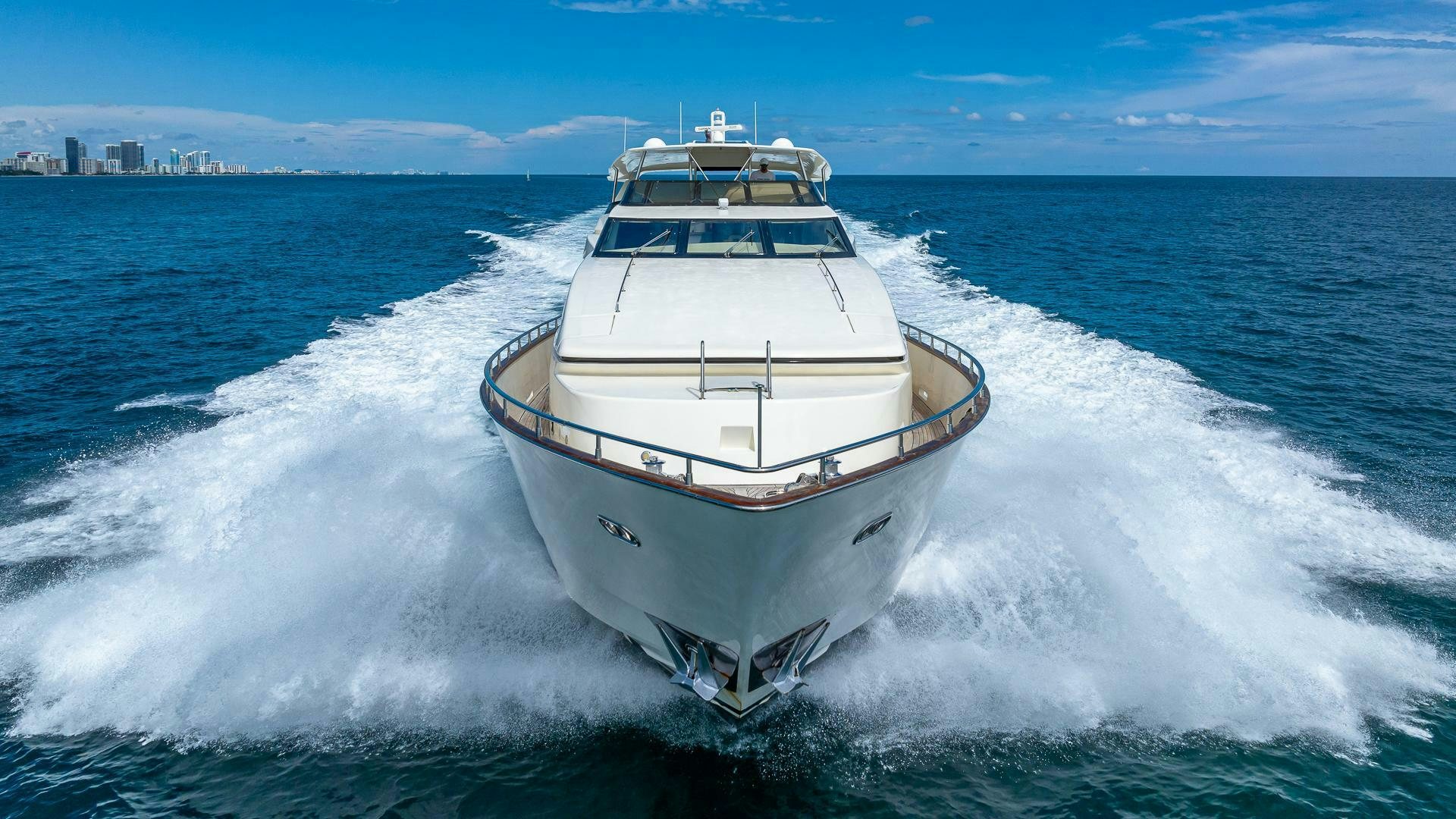 a large white boat on the water aboard 100 AZIMUT JUMBO Yacht for Sale