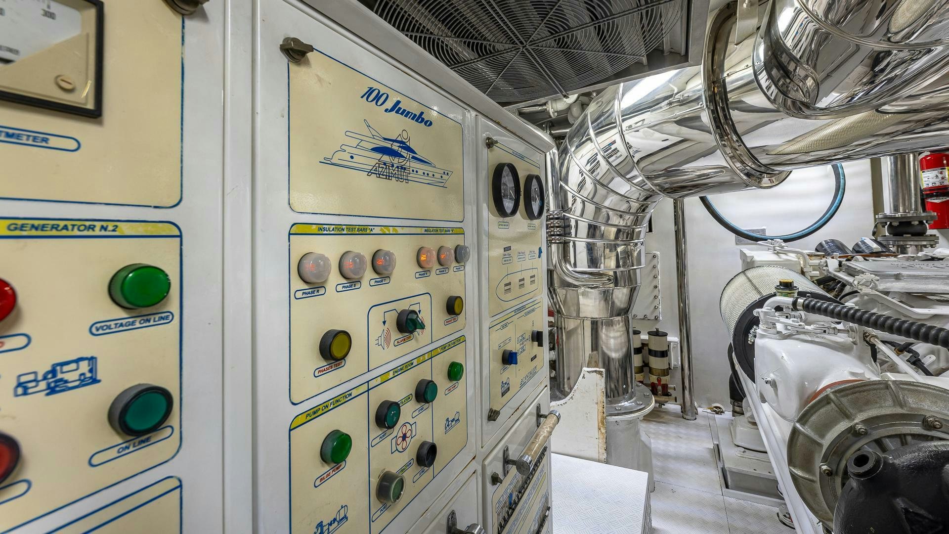 a room with machinery aboard 100 AZIMUT JUMBO Yacht for Sale