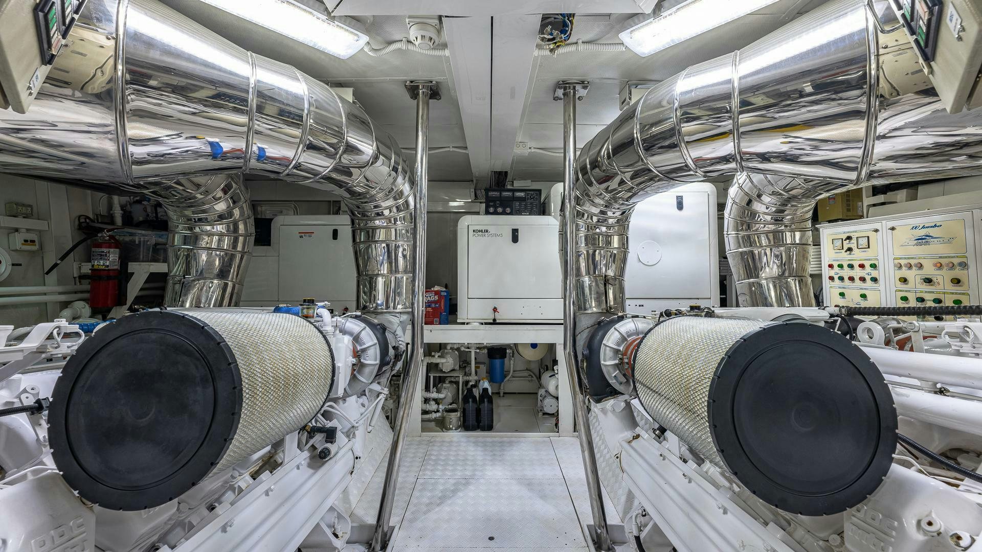 a room with machinery aboard 100 AZIMUT JUMBO Yacht for Sale