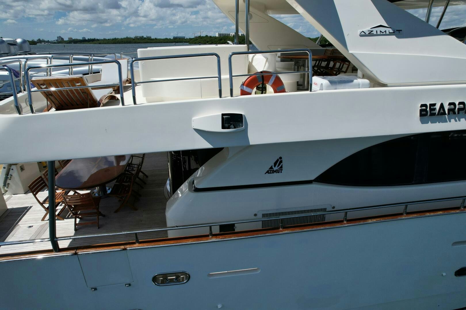 the front of a boat aboard 100 AZIMUT JUMBO Yacht for Sale