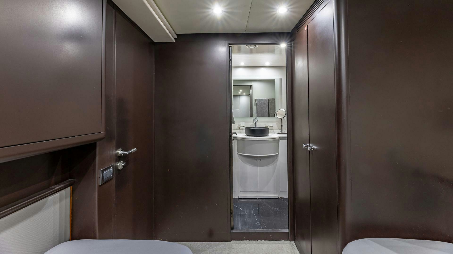 a bathroom with a large shower unit aboard 100 AZIMUT JUMBO Yacht for Sale