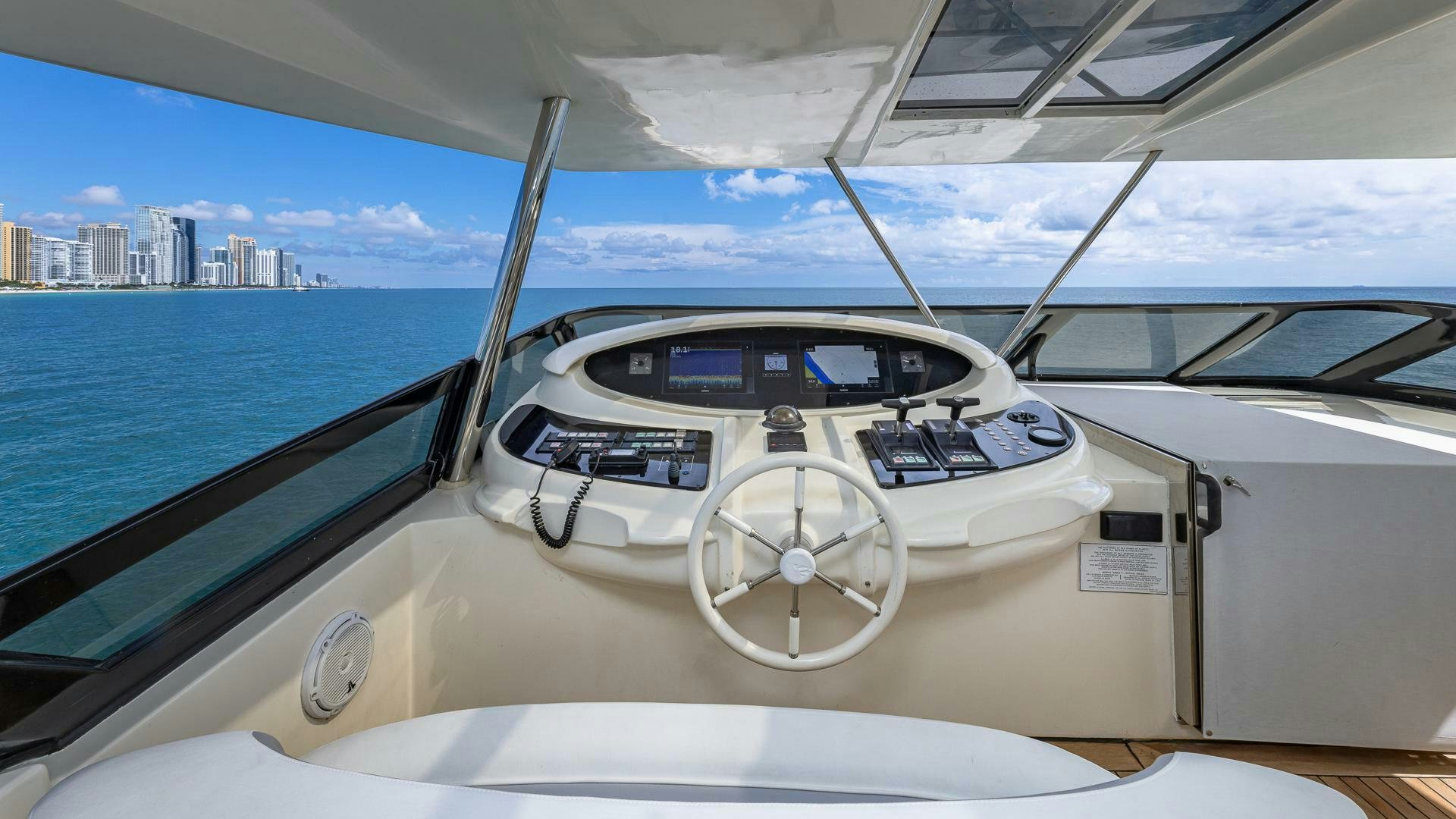 the inside of a car aboard 100 AZIMUT JUMBO Yacht for Sale