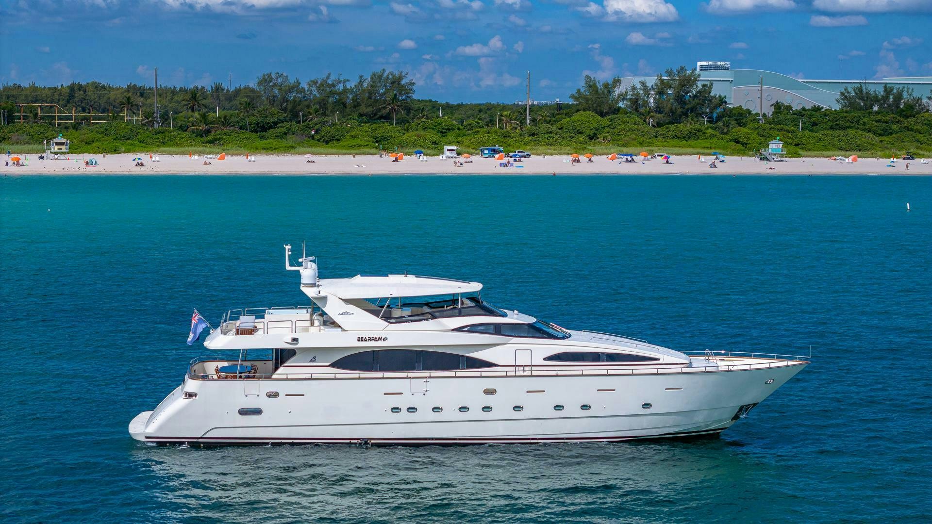 a white yacht in the water aboard 100 AZIMUT JUMBO Yacht for Sale