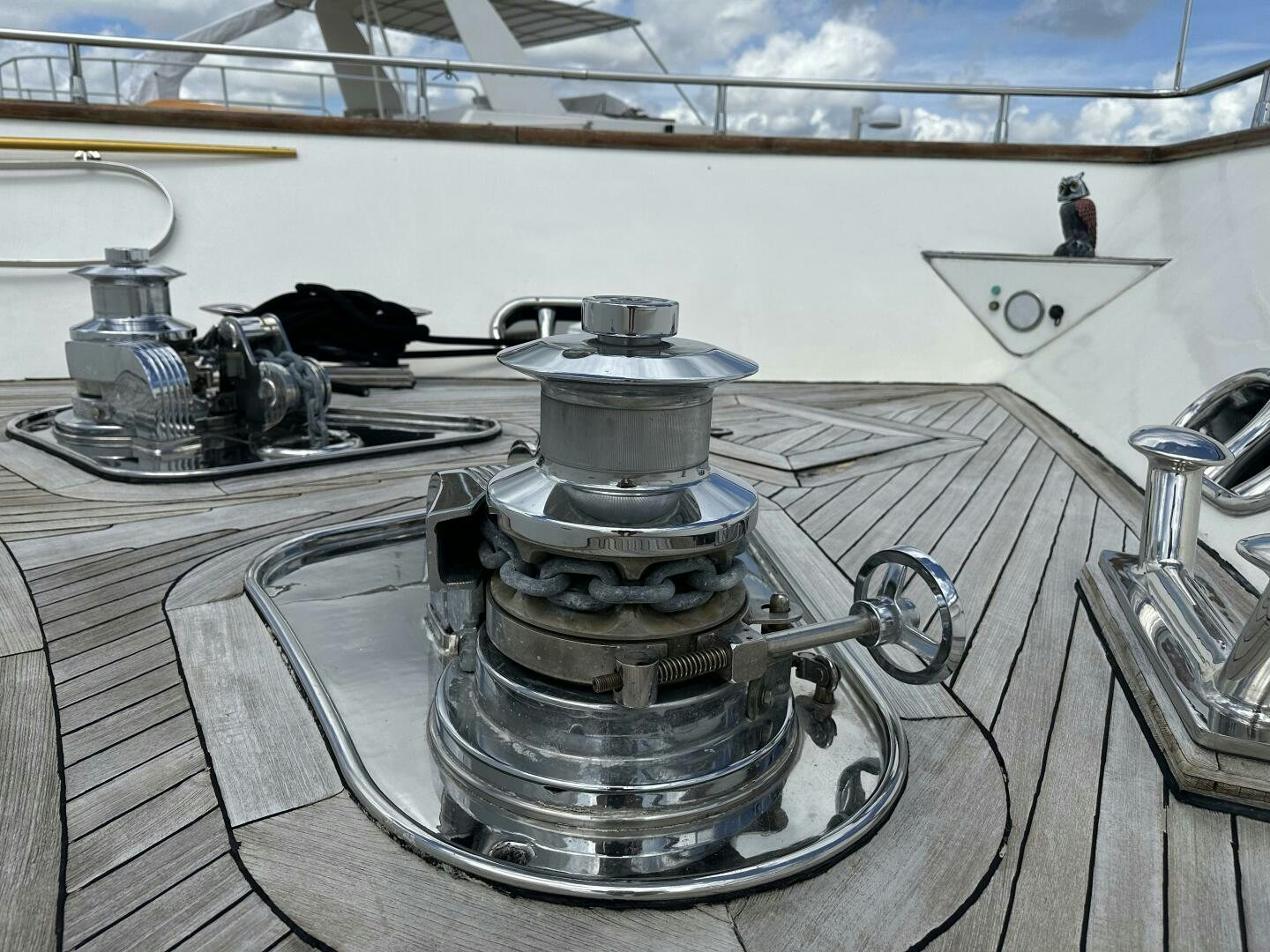 a group of metal pots on a table aboard 100 AZIMUT JUMBO Yacht for Sale