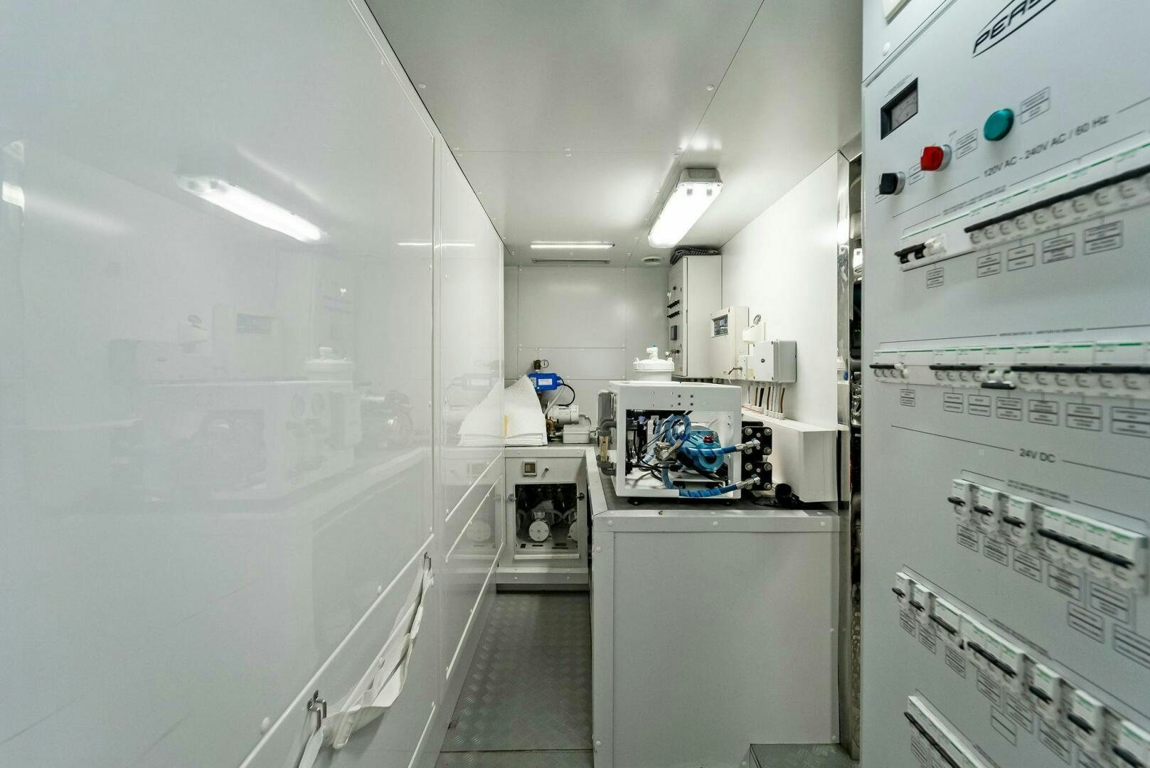 a room with machines and equipment aboard G Yacht for Sale