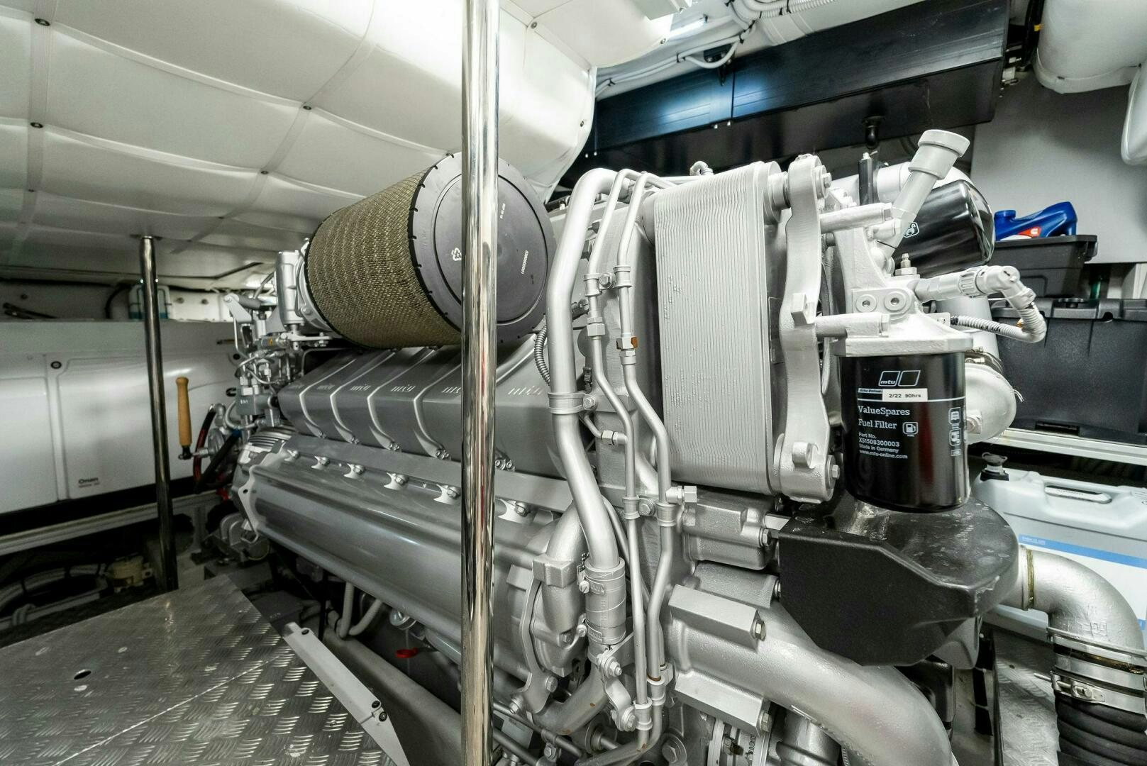 a large machine in a factory aboard G Yacht for Sale