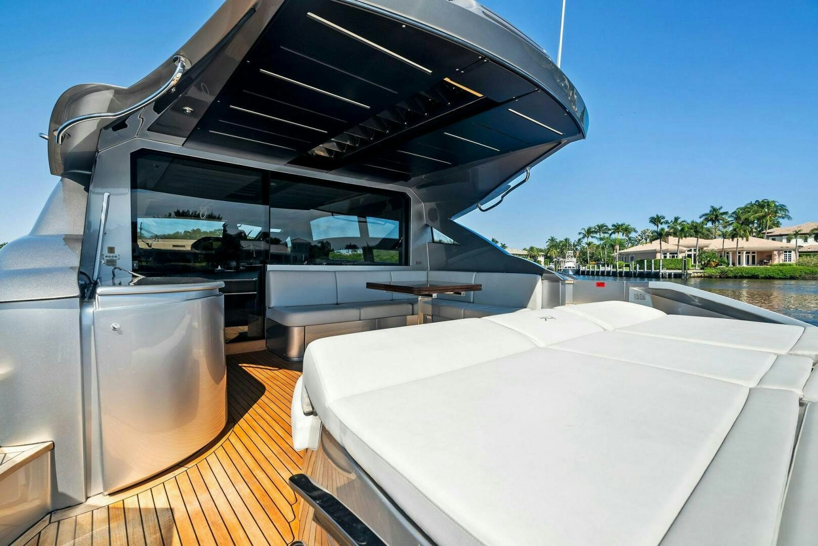 a boat on a deck aboard G Yacht for Sale