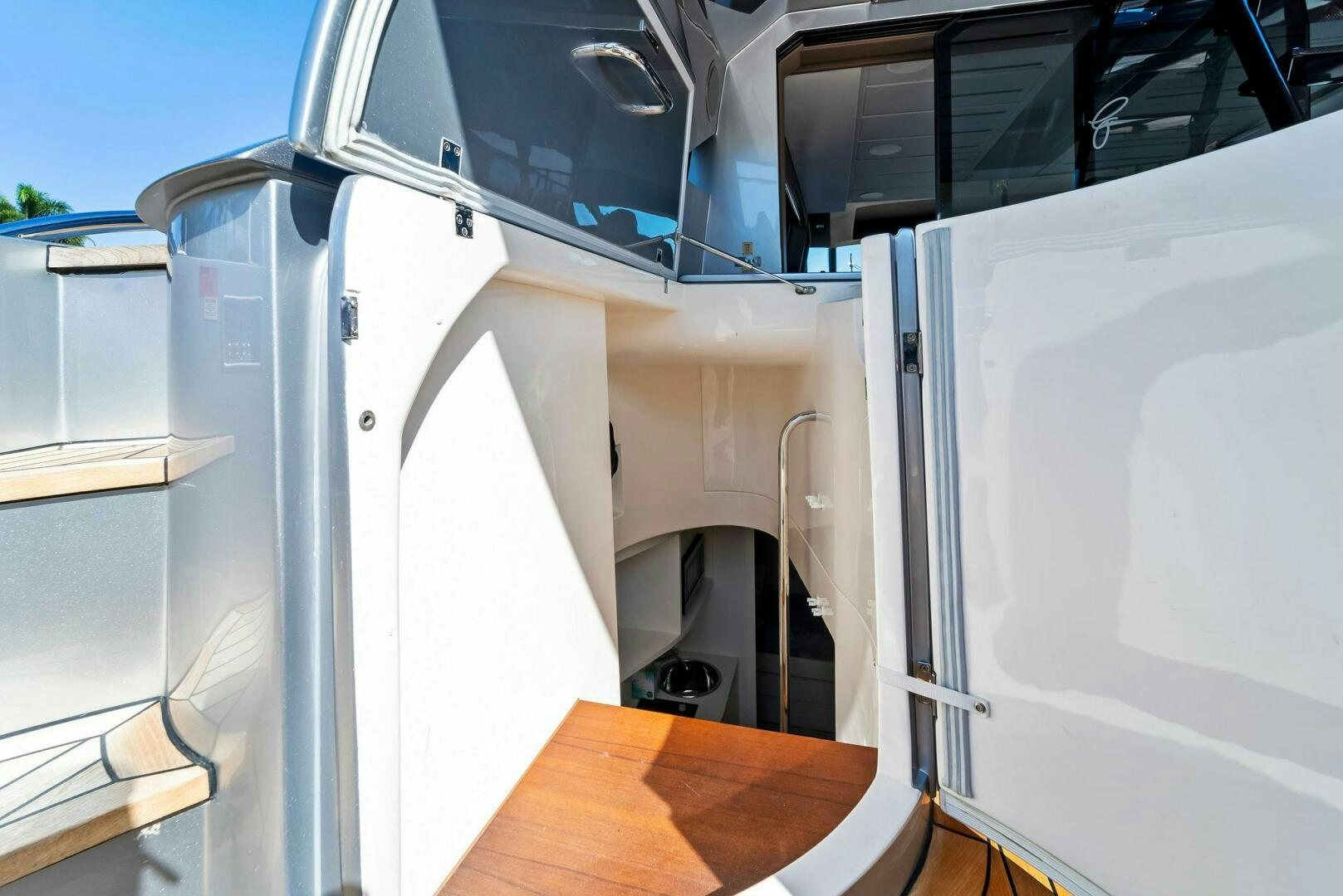 a group of white containers aboard G Yacht for Sale