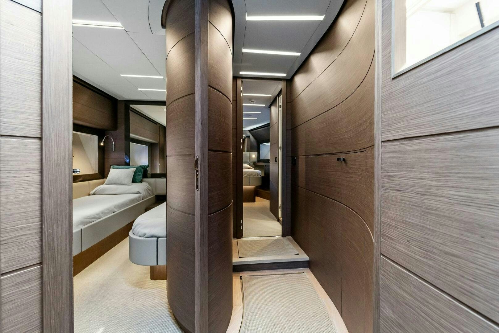a room with a couch and a table aboard G Yacht for Sale