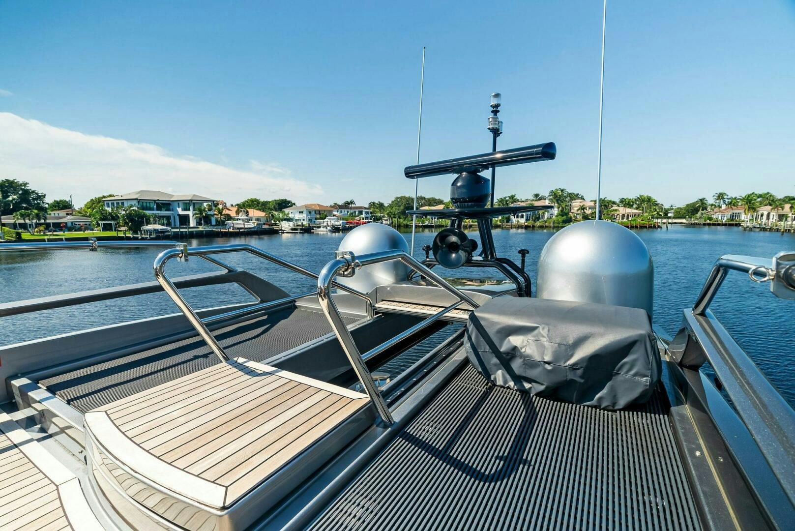 a boat with a machine on the front aboard G Yacht for Sale