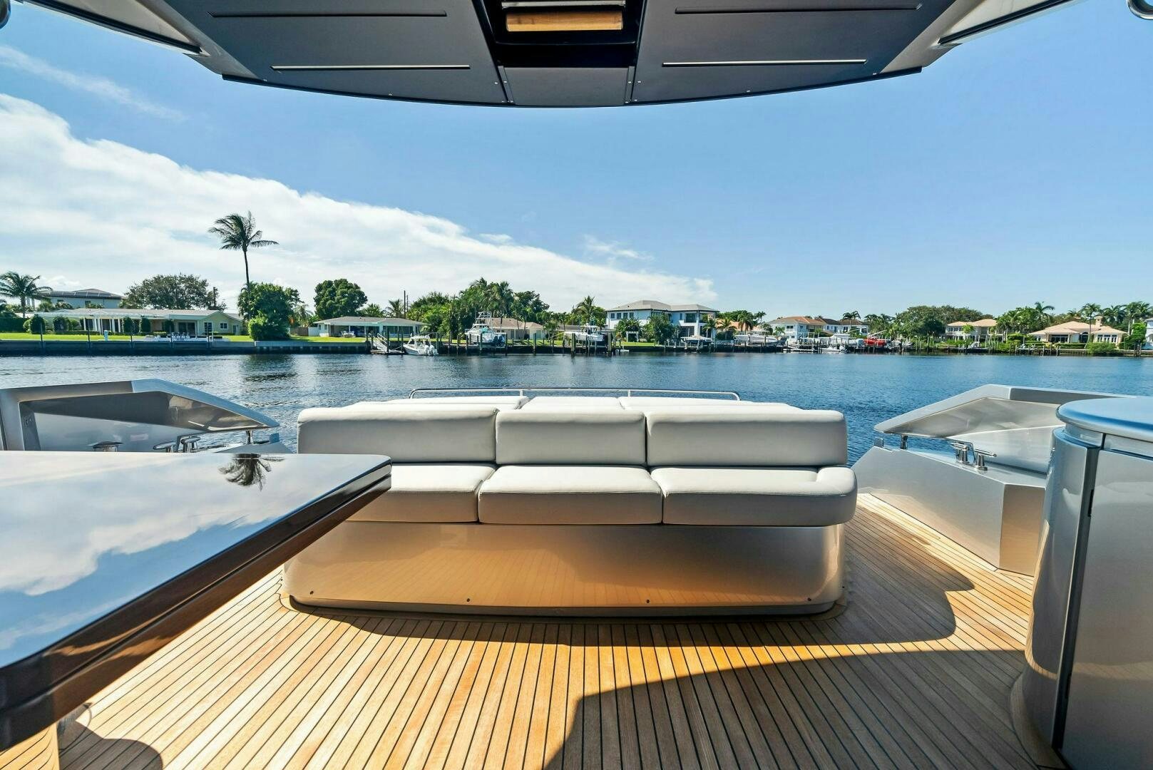 a boat on a deck aboard G Yacht for Sale
