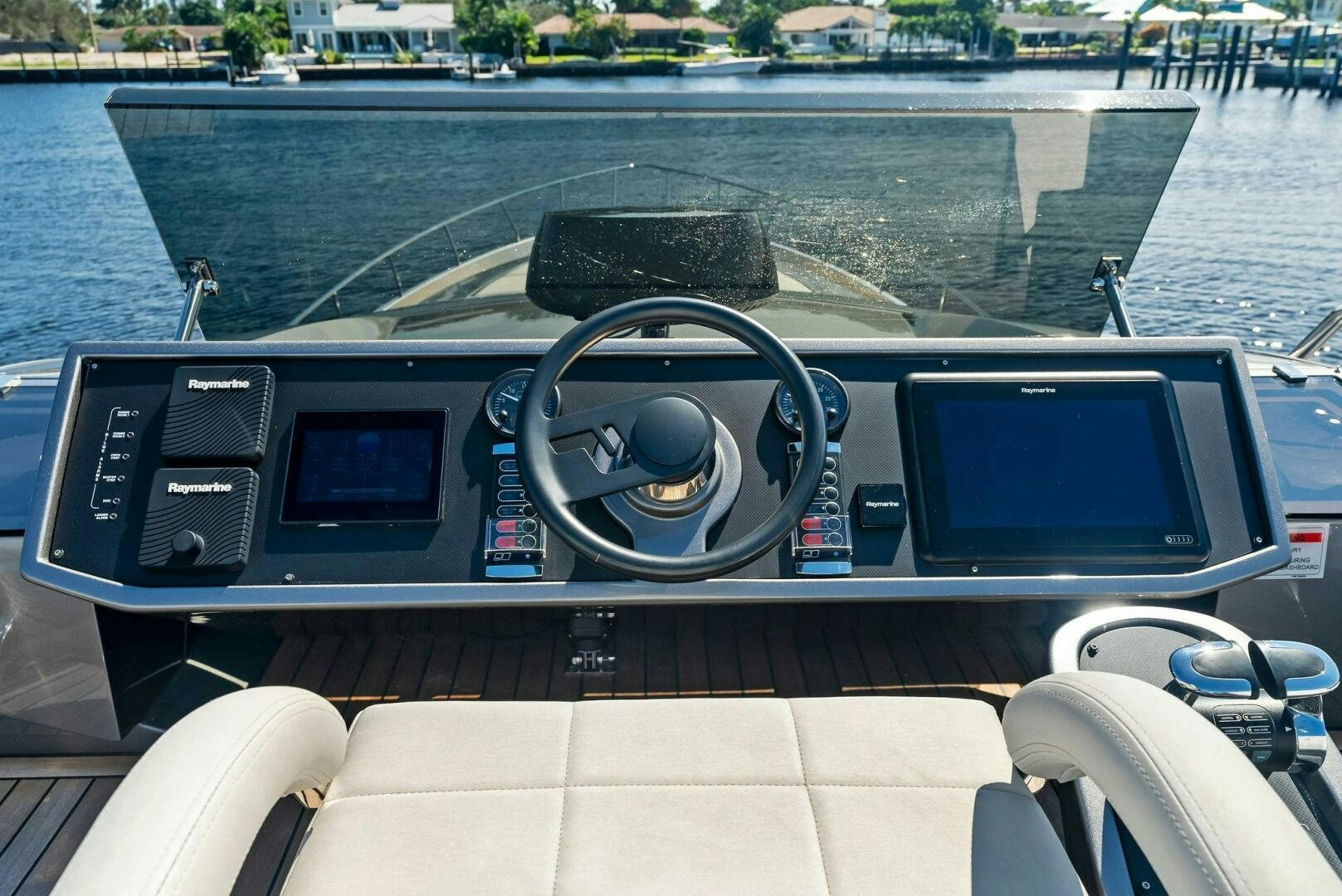 the inside of a car aboard G Yacht for Sale