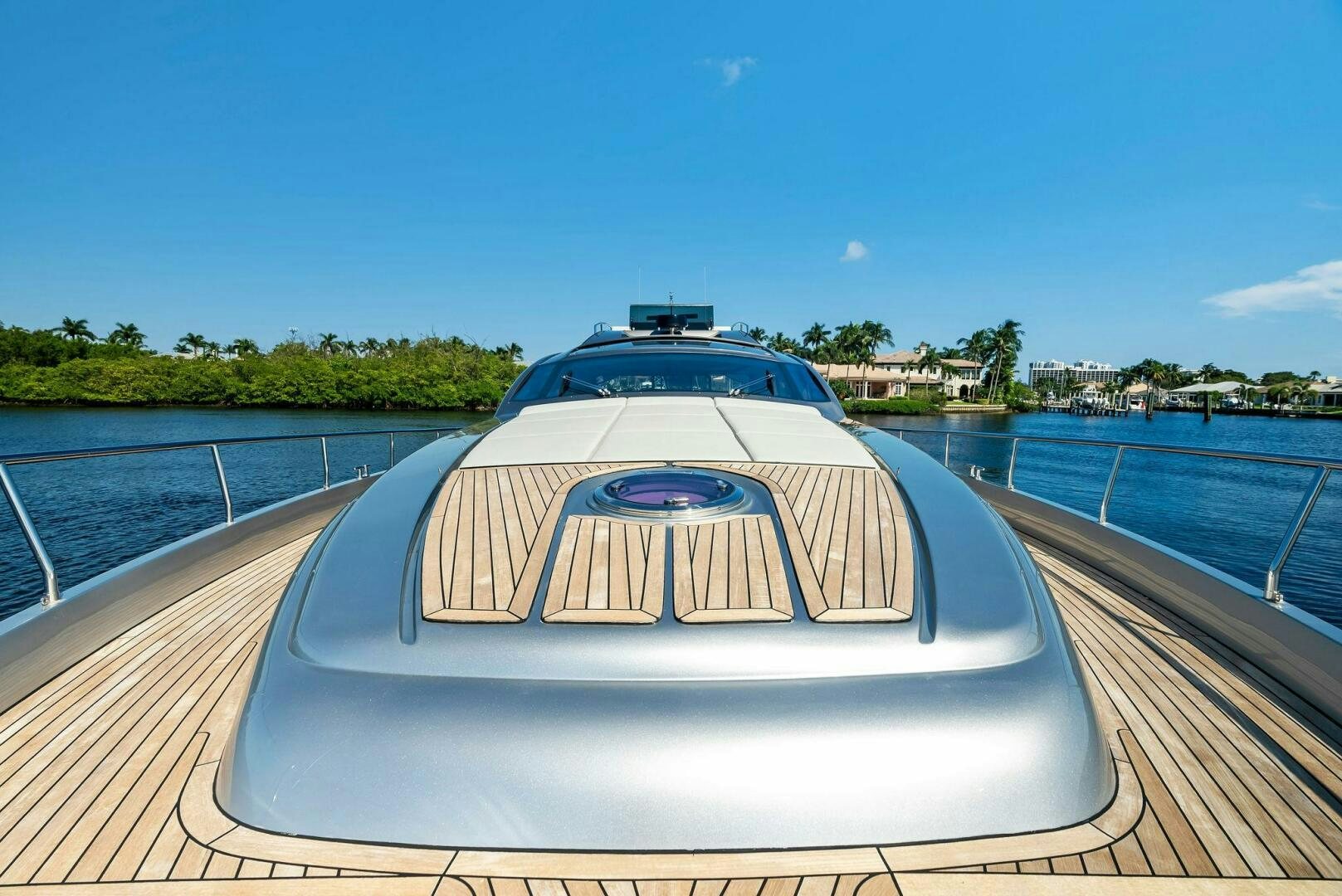 a car on a bridge aboard G Yacht for Sale