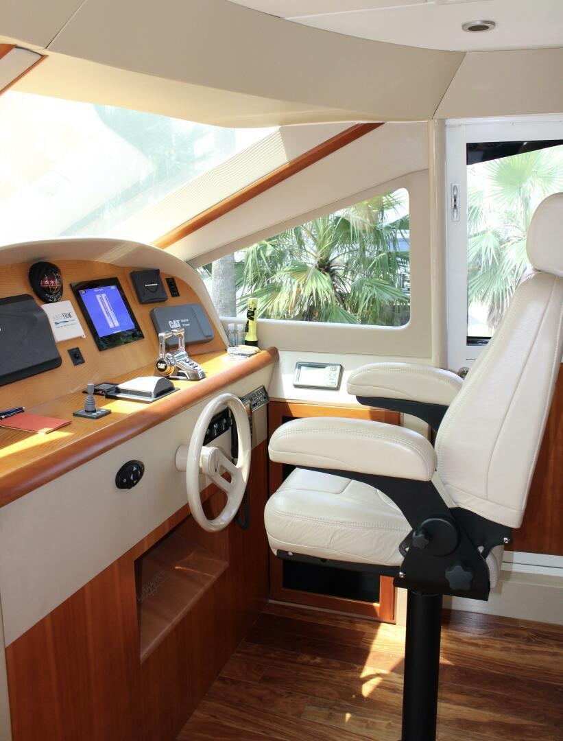 a room with a desk and a window aboard KATHLEEN Yacht for Sale