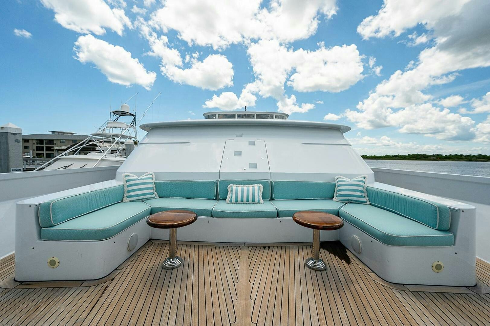 a boat on a deck aboard LA SIRENA Yacht for Sale