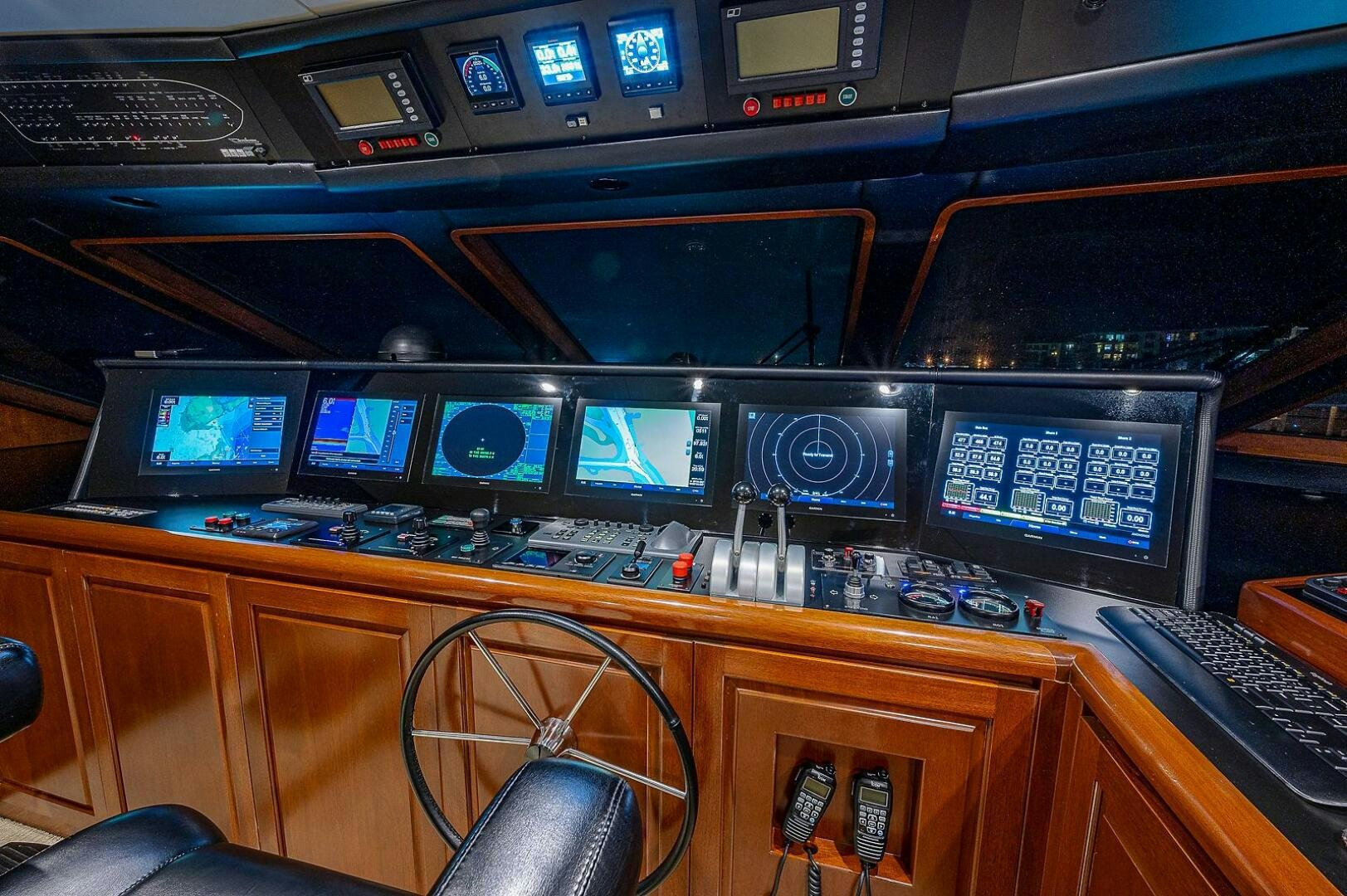a control panel of a control room aboard LA SIRENA Yacht for Sale