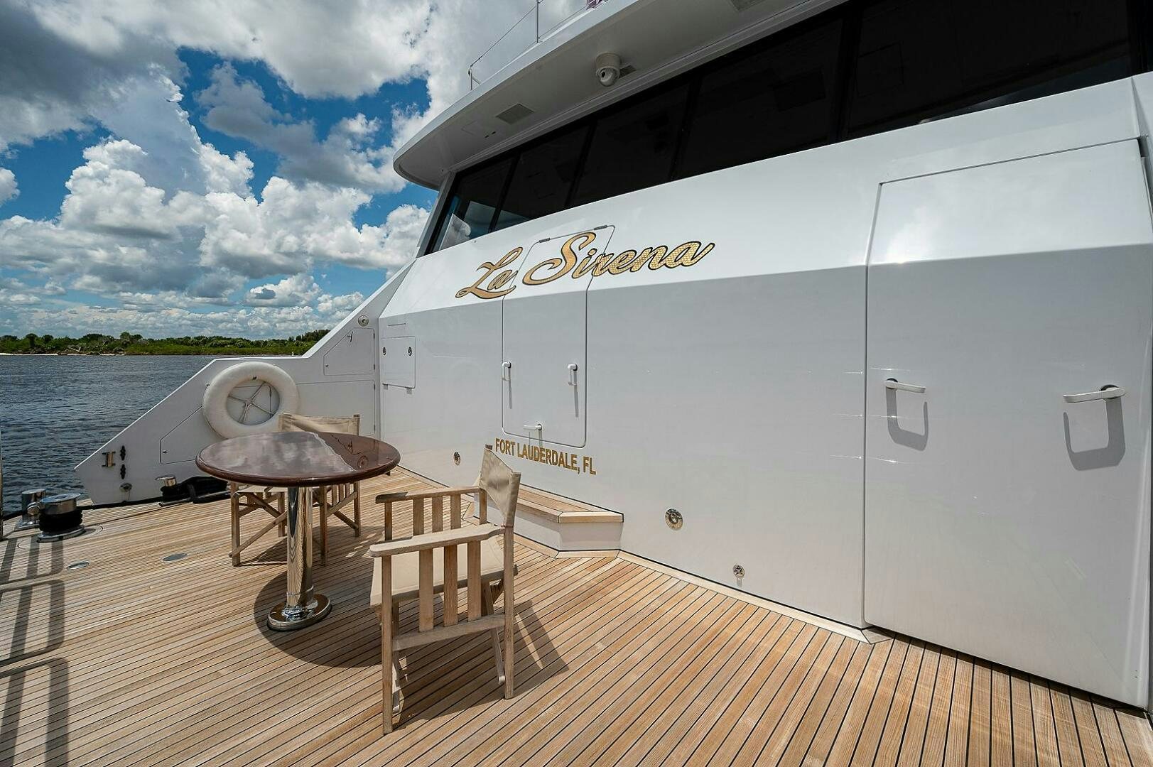 a boat on the water aboard LA SIRENA Yacht for Sale