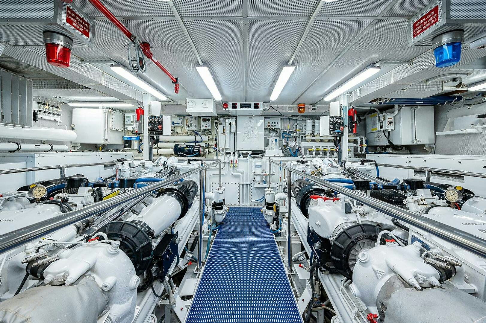 a room with machinery aboard LA SIRENA Yacht for Sale