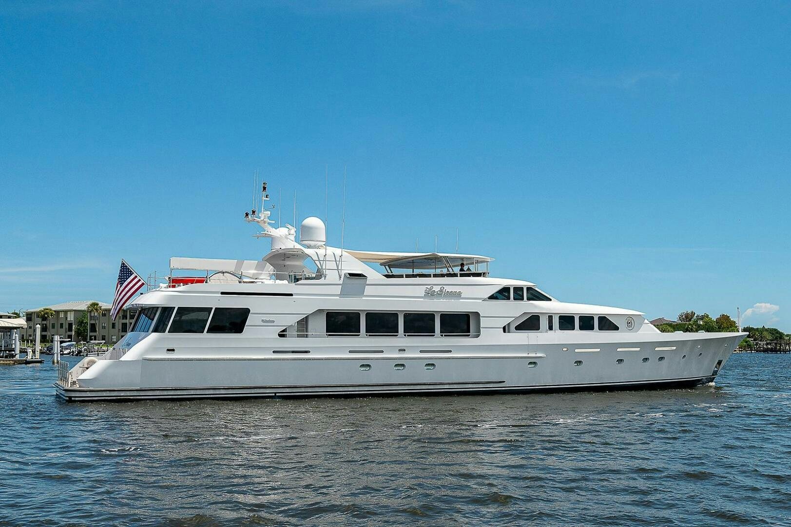 a boat on the water aboard LA SIRENA Yacht for Sale