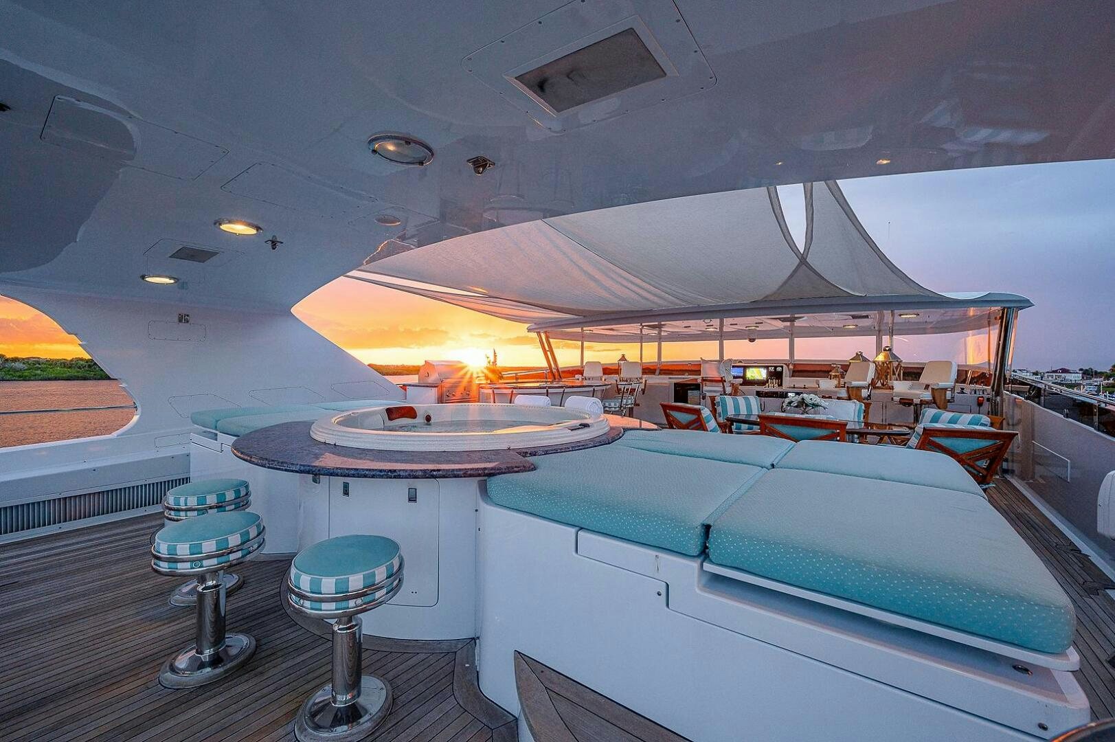 a large swimming pool aboard LA SIRENA Yacht for Sale