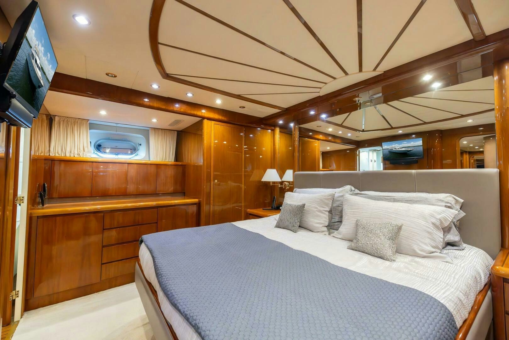a bed in a cabin aboard ONE MORE TIME Yacht for Sale