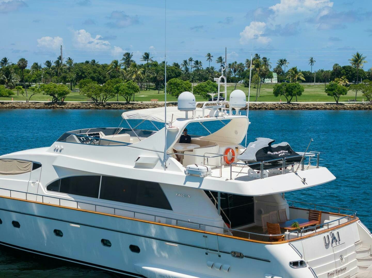a boat parked on the water aboard ONE MORE TIME Yacht for Sale