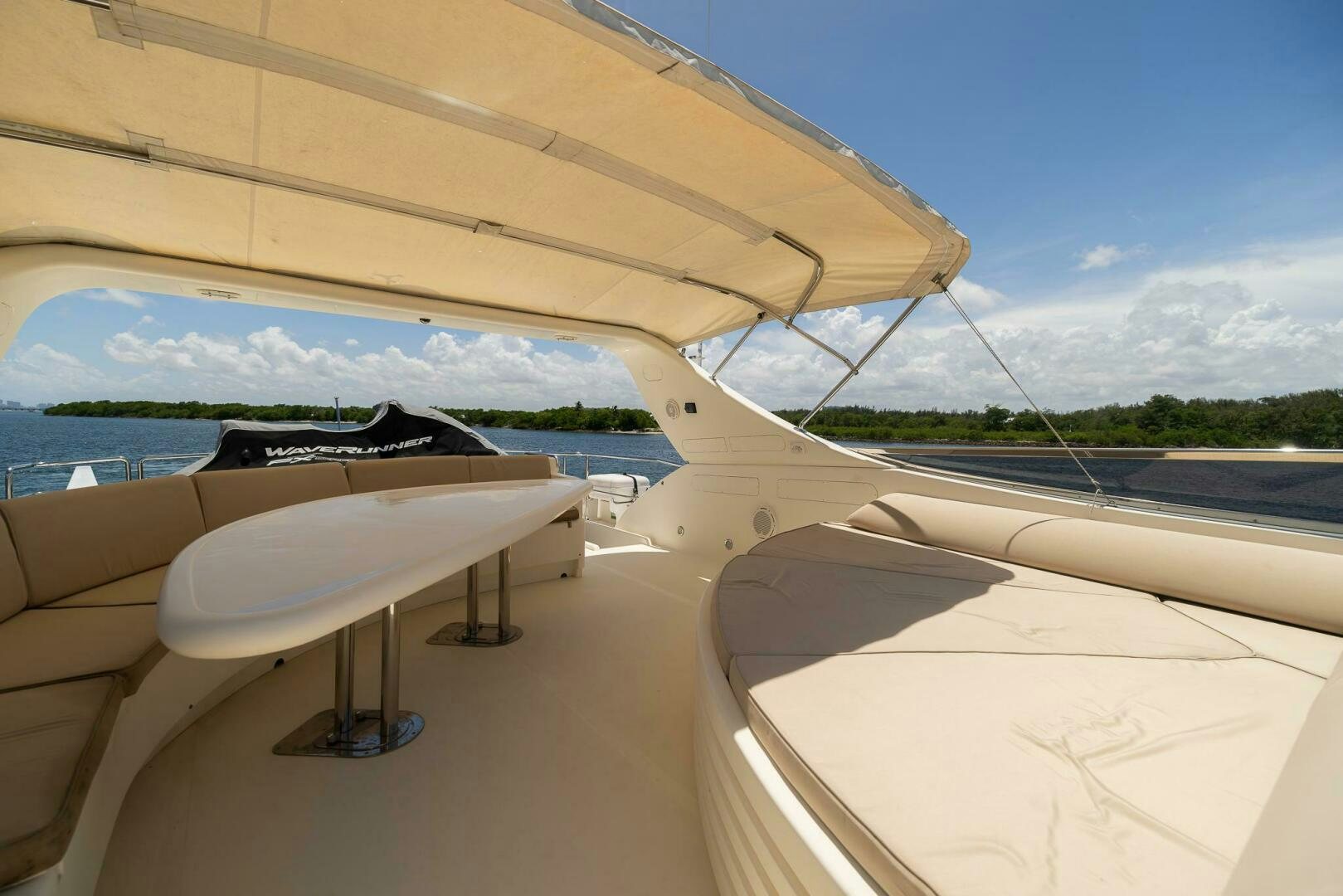a table on a beach aboard ONE MORE TIME Yacht for Sale