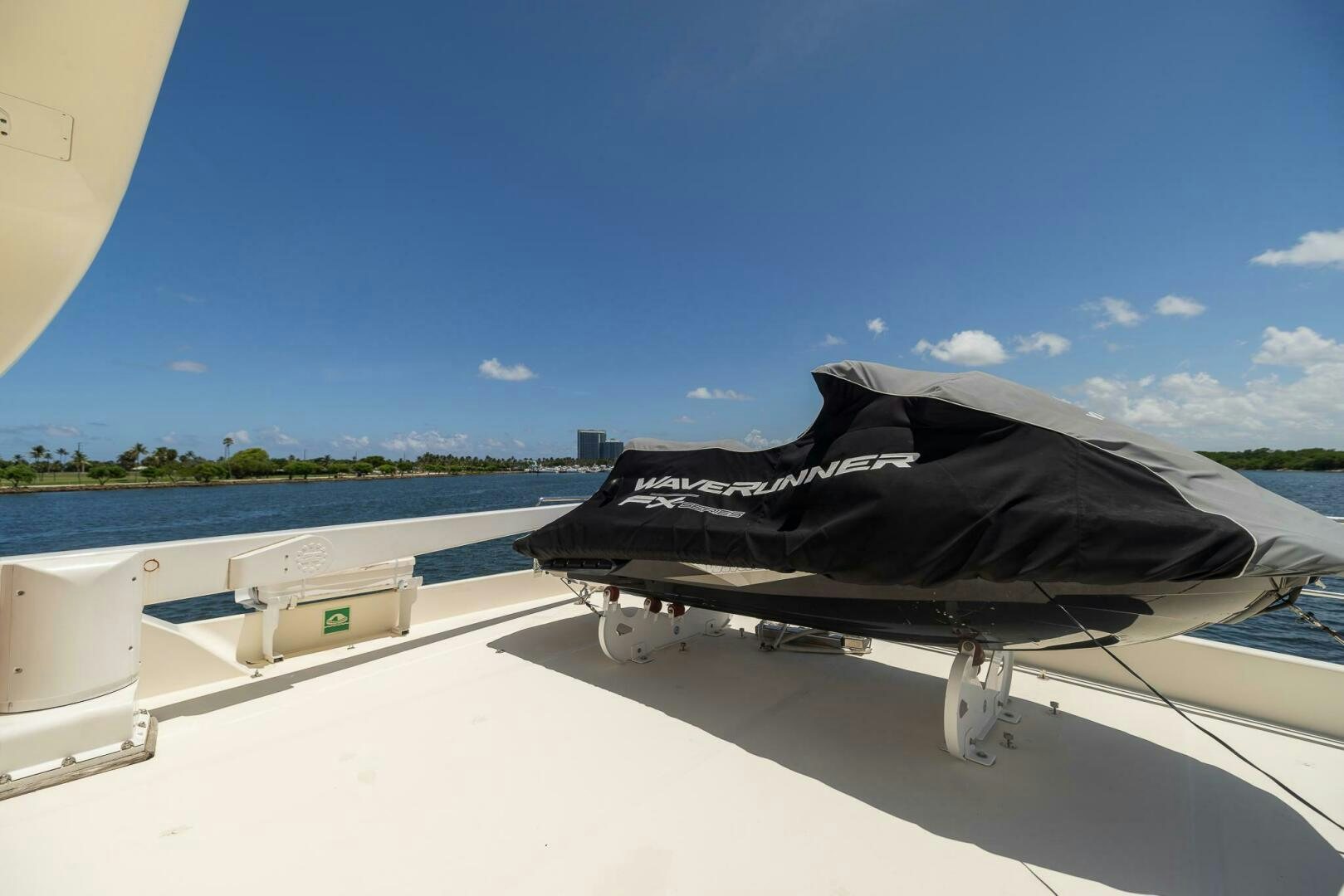 a black and white boat on a white surface aboard ONE MORE TIME Yacht for Sale