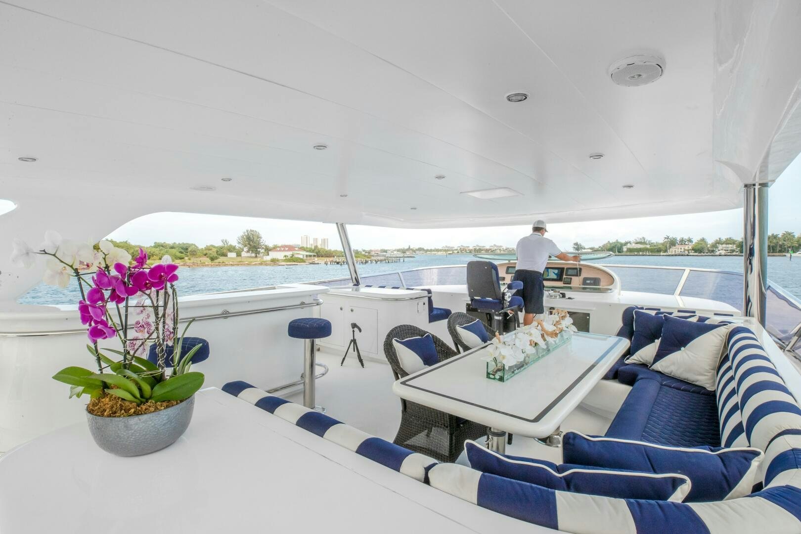 a boat with a table and chairs aboard KENTUCKY BELLE Yacht for Sale