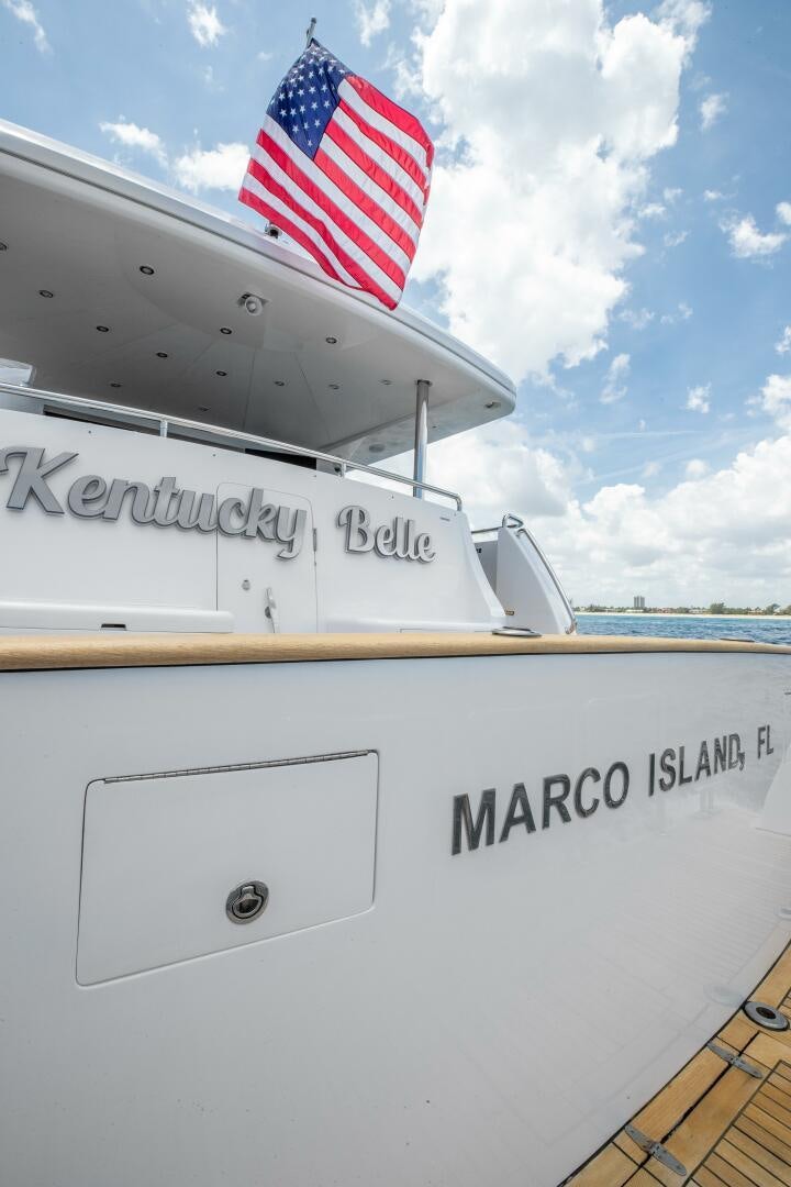a flag on a boat aboard KENTUCKY BELLE Yacht for Sale