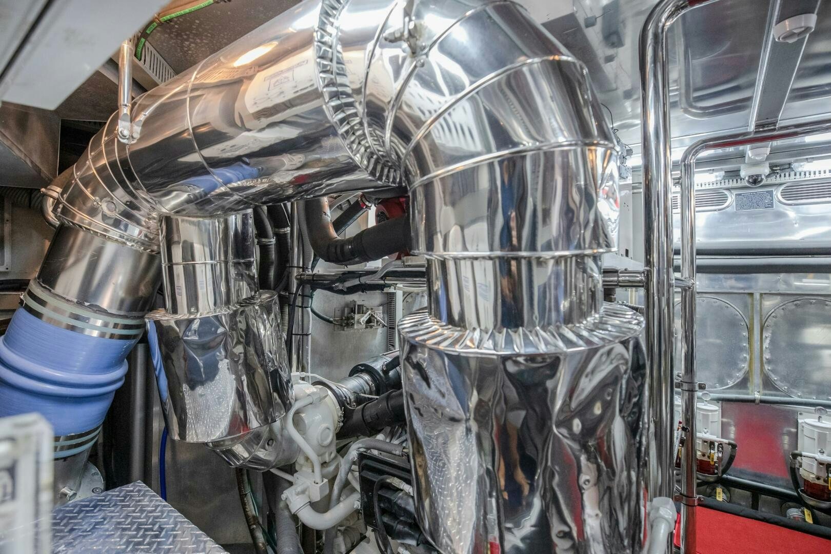 a close-up of a car engine aboard KENTUCKY BELLE Yacht for Sale