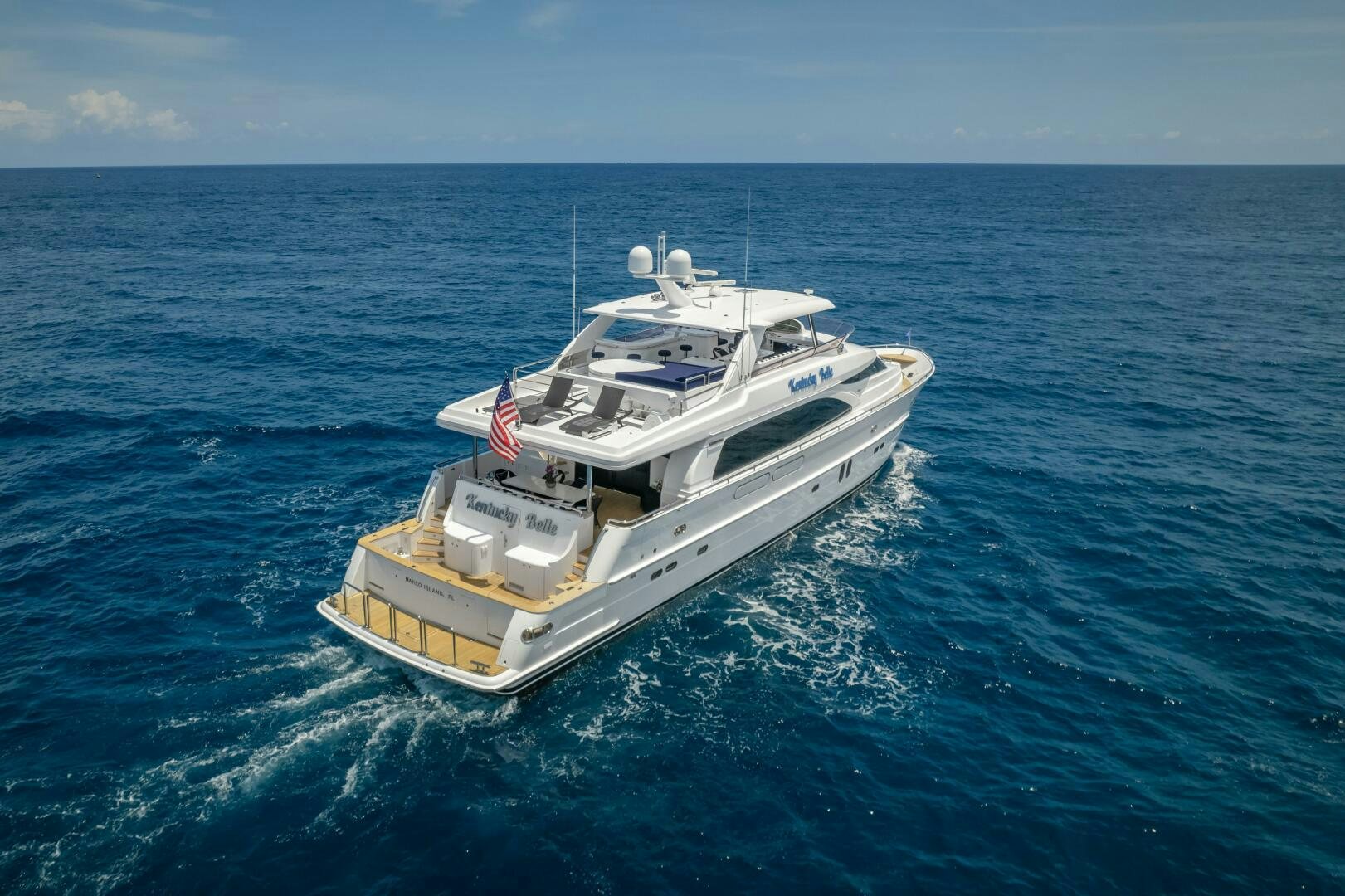 a boat in the water aboard KENTUCKY BELLE Yacht for Sale