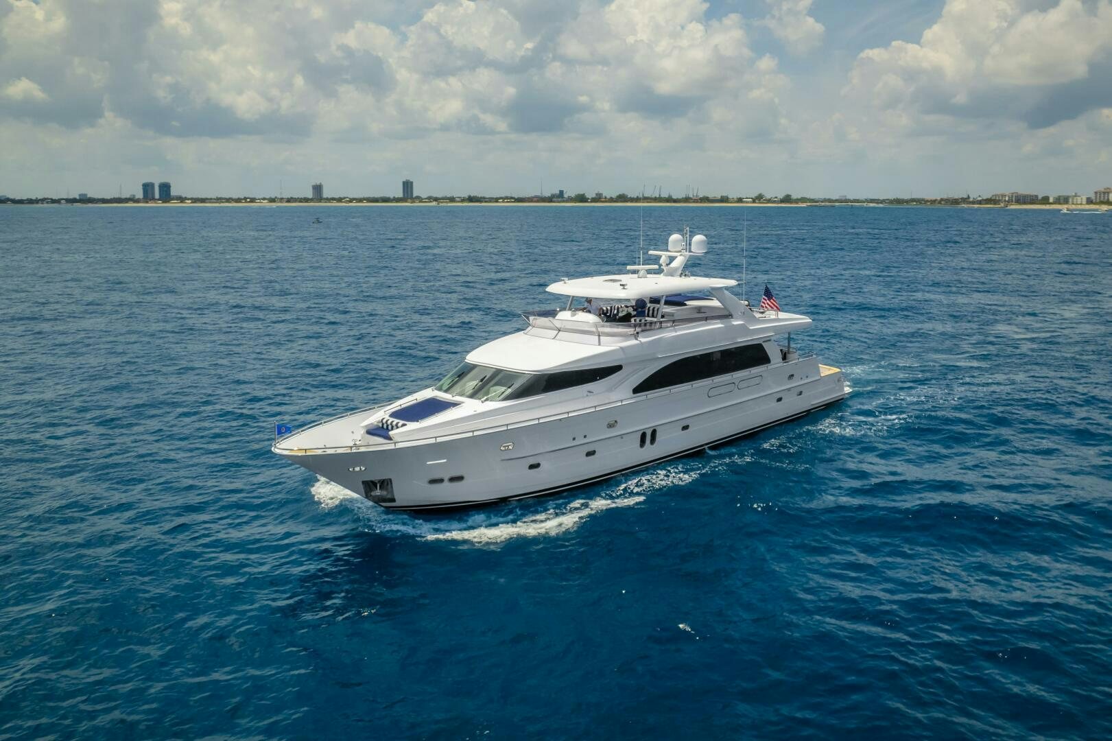 a white yacht in the water aboard KENTUCKY BELLE Yacht for Sale