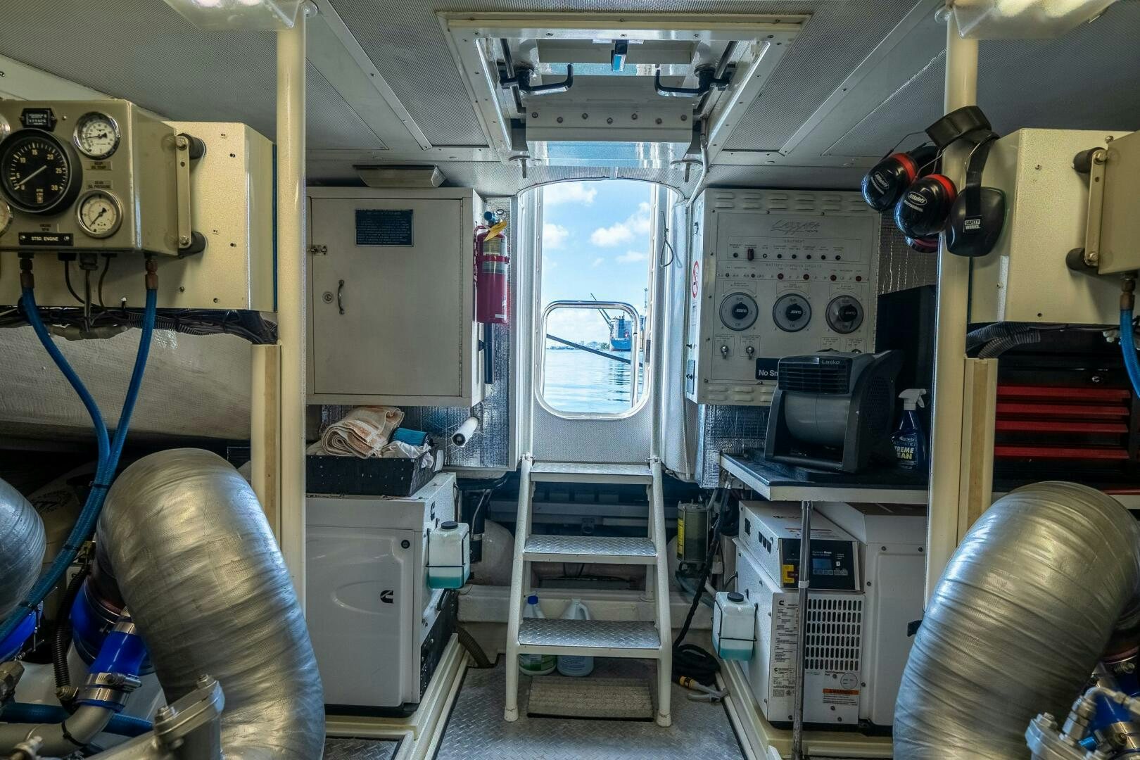 a room with machines and equipment aboard PRESTIGE WORLDWIDE Yacht for Sale