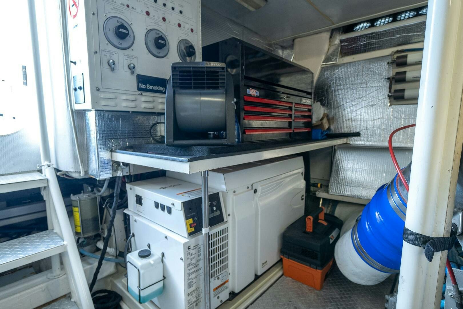 a room with machines and equipment aboard PRESTIGE WORLDWIDE Yacht for Sale