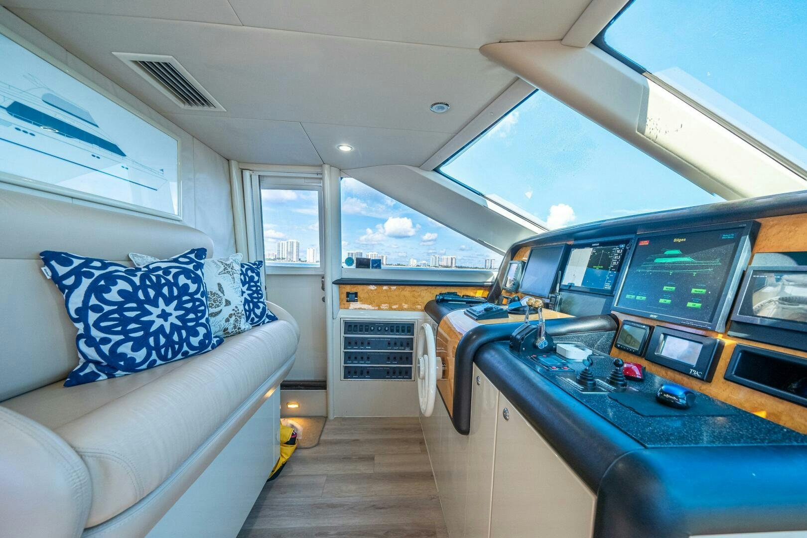 inside of a car aboard PRESTIGE WORLDWIDE Yacht for Sale