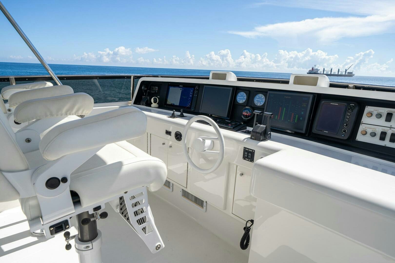 a close-up of a space ship aboard PRESTIGE WORLDWIDE Yacht for Sale