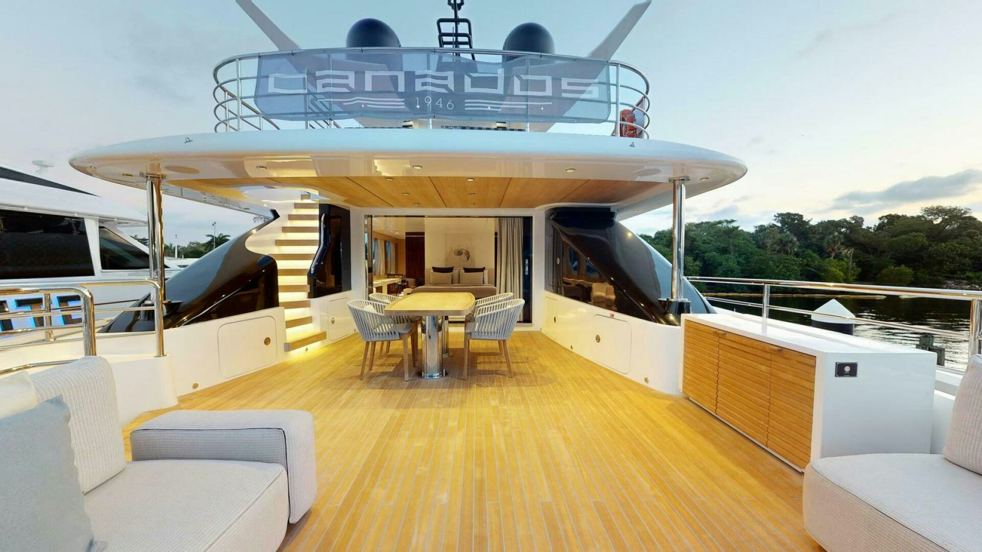 a boat on a deck aboard OCEANIC 140 Yacht for Sale