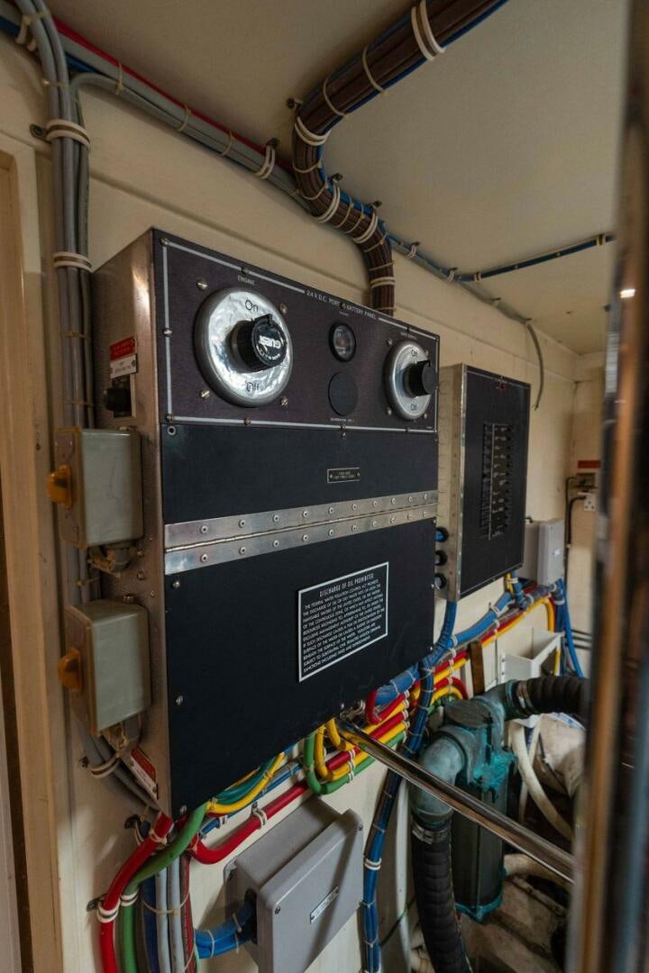 a machine with wires aboard KRAKEN Yacht for Sale