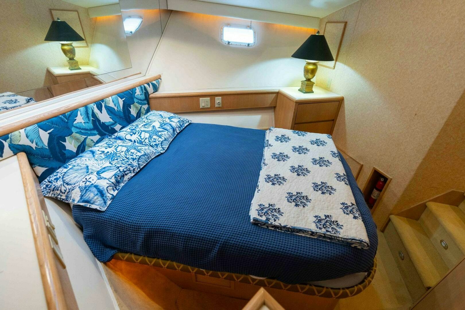 a couple of beds in a hotel room aboard KRAKEN Yacht for Sale