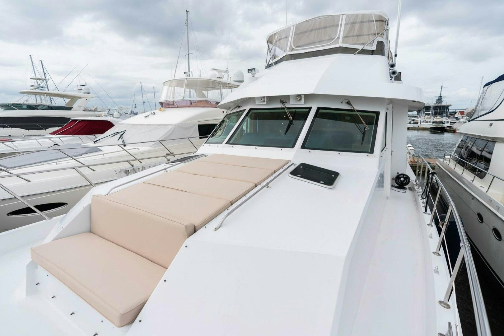 a boat docked at a pier aboard KRAKEN Yacht for Sale