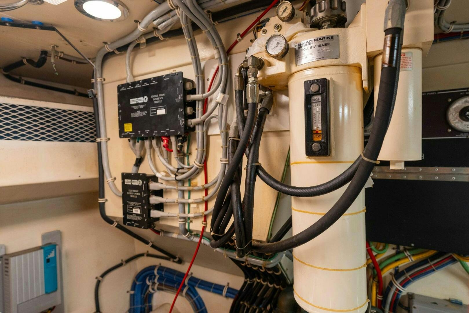 a machine with wires aboard KRAKEN Yacht for Sale