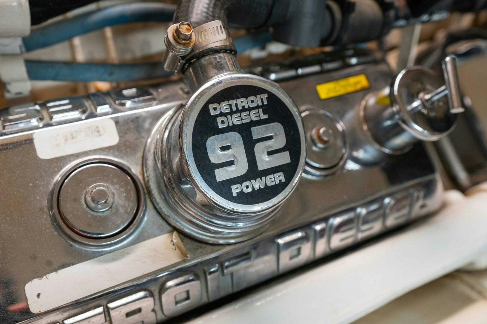 a close-up of a car engine aboard KRAKEN Yacht for Sale