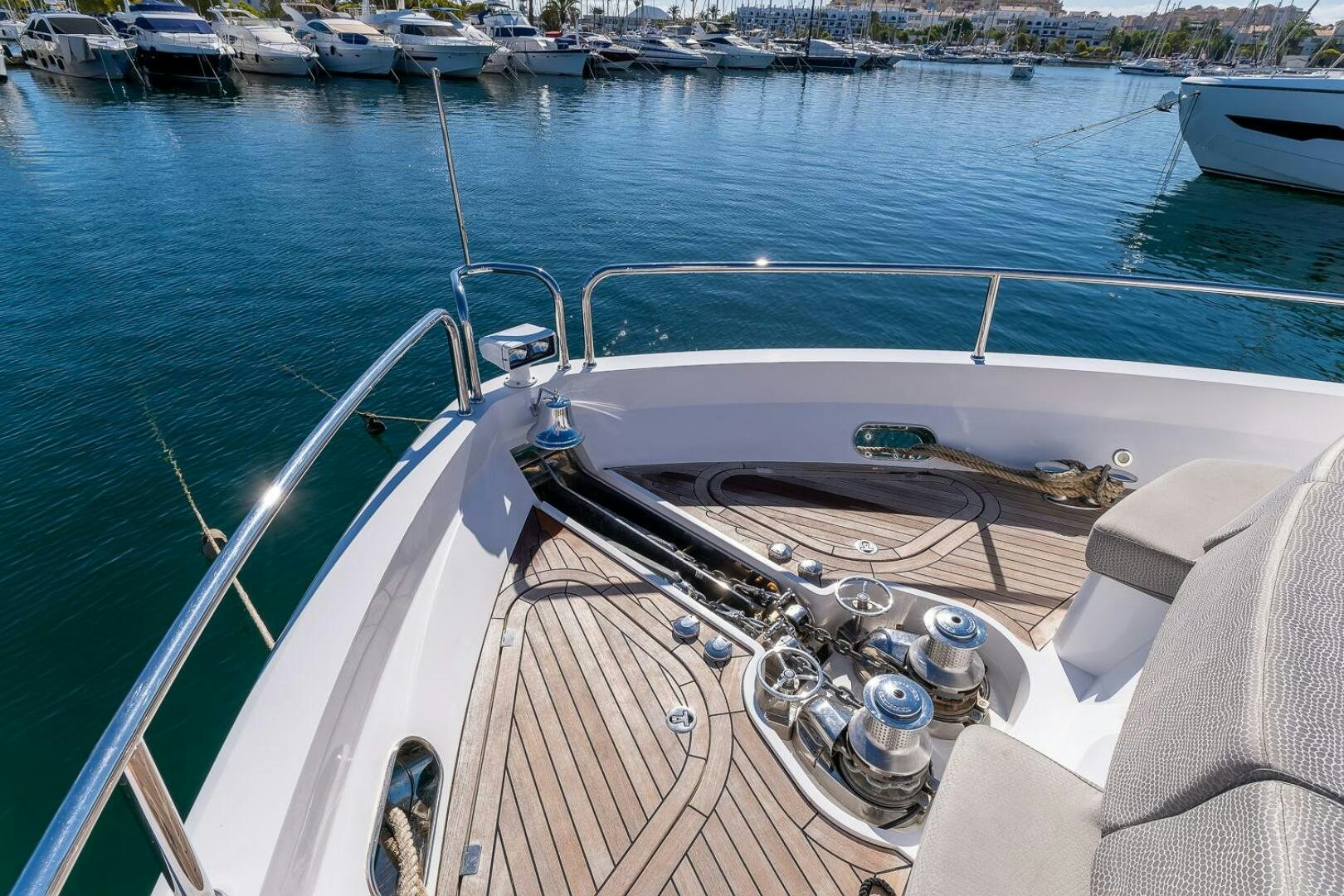 the front of a boat aboard INSOMNIA Yacht for Sale