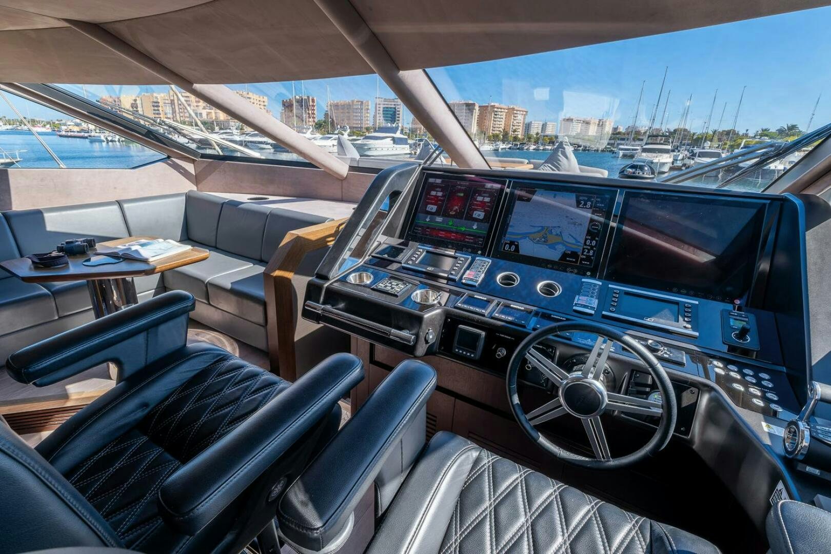 inside of a car aboard INSOMNIA Yacht for Sale