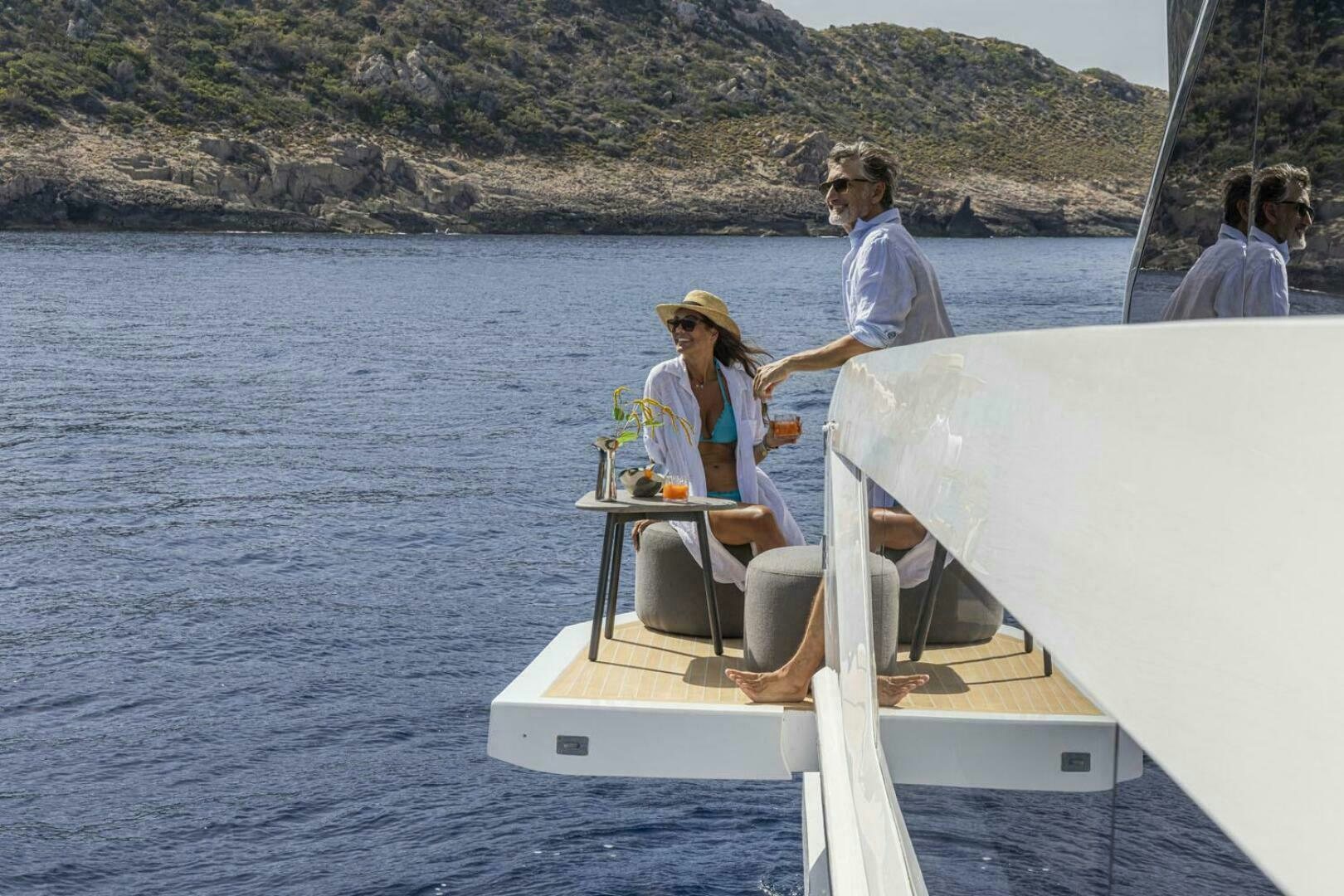 a group of people on a boat aboard NONE Yacht for Sale