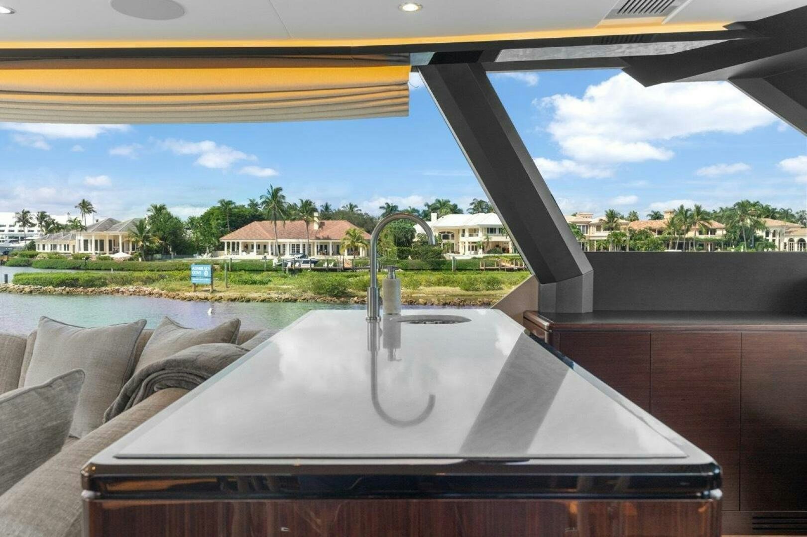 a sink on a table aboard LADY G Yacht for Sale